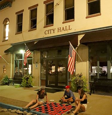 Front of City Hall at Night